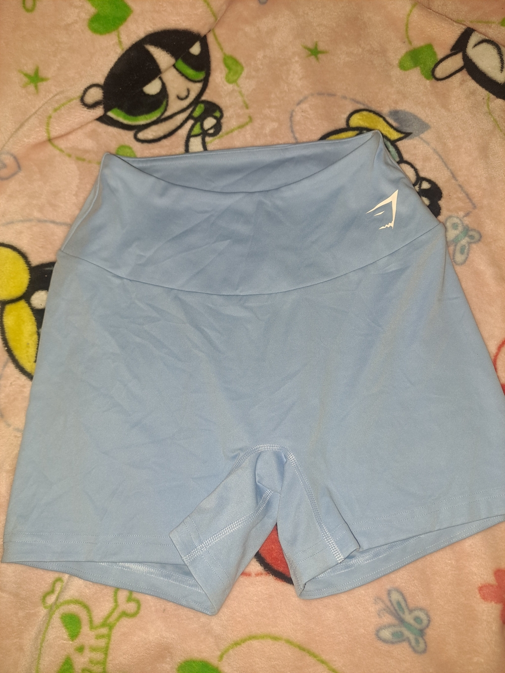 Gymshark Light Blue High-Waist Training Shorts